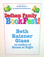 Dedham family book fair sign